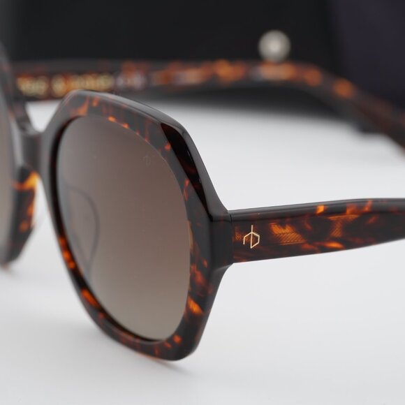 Rag & Bone RNB1078/S 0086 HA Geometric Sunglasses - Havana/Brown - Picture 2 of 9